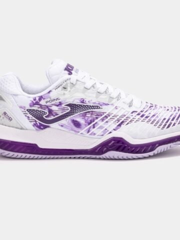 Joma Point Kadın Beyaz Mor Toprak- Sert Kort Tenis Ayakkabısı